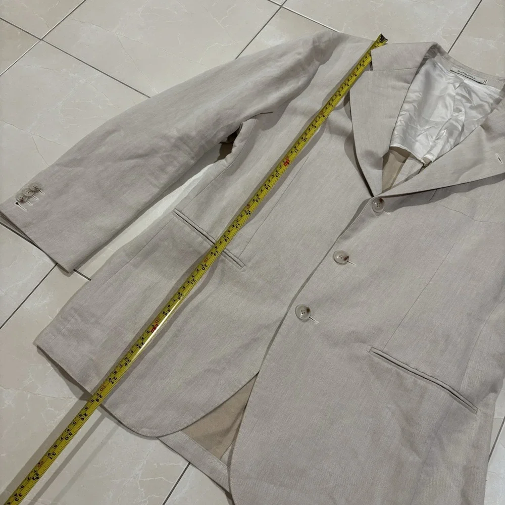 Suit Supply Tessuti Di Sondrio Havana Washed Linen Cotton Blazer Mens 40 Slim